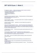 DPT 6210 Exam 1 Week 2 Questions and Answers Sored A&plus;