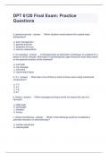 DPT 6120 Final Exam Practice Questions Answered 100&percnt; Correct 2023