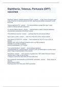 Diphtheria&comma; Tetanus&comma; Pertussis &lpar;DPT&rpar; vaccines Questions and Answers 2023 Verified 