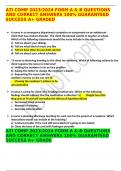 ATI COMP 2023/2024 FORM A & B QUESTIONS AND CORRECT ANSWERS 100% GUARANTEED SUCCESS A+ GRADED