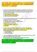 ATI COMP 2023&sol;2024 FORM A & B QUESTIONS AND CORRECT ANSWERS 100&percnt; GUARANTEED SUCCESS A&plus; GRADED