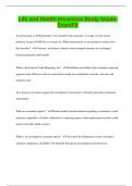 Life and Health Insurance Study Guide- ExamFX &vert; Questions with 100&percnt; Correct Answers &vert; Latest Update 2024 &vert; Verified