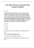 ASU BIO 345 Exam 1 Questions With Complete Solutions