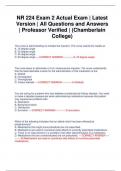 NR 224 Exam 2 Actual Exam | Latest Version | All Questions and Answers | Professor Verified | (Chamberlain College)