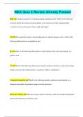 NHA Quiz 2 Review Already Passed