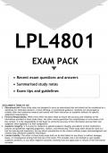 LPL4801 EXAM PACK 2023 - DISTINCTION GUARANTEED