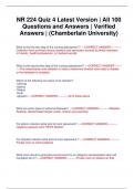 NR 224 Quiz 4 Latest Version | All 100 Questions and Answers | Verified Answers | (Chamberlain University)