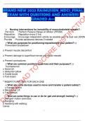BRAND NEW 2023 RASMUSSEN&lowbar;MDC1&lowbar;FINAL EXAM WITH QUESTIONS AND ANSWERS GRADED A&plus;&plus;   Nursing interventions for immobility of musculoskeletal system&quest;&colon; &CenterDot; Per-form &colon; Perform Passive Range on Motion &lpar;PROM&rpar; &CenterDot; Reposition &colon; Reposition every 2 hrs&period; &CenterDot; Encourage &colon; Enc