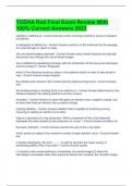TCDHA Rad Final Exam Review With 100&percnt; Correct Answers 2023