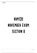 KRM 12o November Exam Section B summary