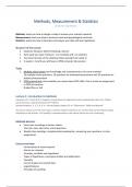 Mini summary for the methods, measurement, statistics course