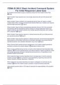 FEMA IS 200&period;C Basic Incident Command System For Initial Response Latest Quiz