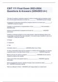 CSIT 111 Final Exam 2023-2024 Questions & Answers &lpar;GRADED A&plus;&rpar;