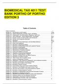   BIOMEDICAL TAX 4011 TEST BANK PORTHO OF PORTHO EDITION 3