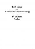 Test Bank For Stahl's Essential Psychopharmacology 4th Edition Stephen M. Stahl