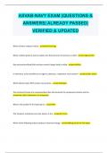 ASVAB-NAVY EXAM &vert;QUESTIONS & ANSWERS&vert; ALREADY PASSED&vert; VERIFIED & UPDATED