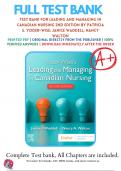Test Bank Yoder-Wise's Leading and Managing in Canadian Nursing 1st&comma; 2nd Edition Waddell