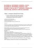 MATERNAL NEWBORN NURSING- OLD&rsquo;S MATERNAL NEWBORN NURSING AND WOMEN&rsquo;S HEALTH 11TH EDITION COMPLETE TEST BANK- NEWEST UPDATE 2023&sol;2024