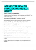 ATI MENTAL HEALTH  FINAL EXAM 2023/2024  STUDY