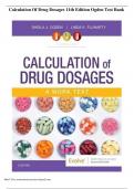 Test Bank For Calculation of Drug Dosages 11th Edition by Sheila J. Ogden, Linda Fluharty ISBN 9780323551281 Chapter 1-19 | Complete Guide A+