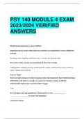 PSY 140 MODULE 4 EXAM  2023/2024 VERIFIED  ANSWERS