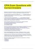 CPIA Exam Questions with Correct Answers 
