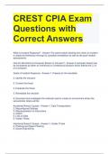 CREST CPIA Exam Questions with Correct Answers 