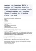 Anatomy and physiology - EXAM 1, Anatomy and Physiology- physiology exam 1, Anatomy and physiology chapter 1 test bank, Anatomy and Physiology Chapter 1, Anatomy and physiology chapter 1 test bank 2023/2024