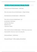 CTVR 3 Final &lpar;Jenner&rpar; Study Guide&vert; Questions with 100&percnt; Correct Answers &vert; Latest Update 2024 &vert; Verified