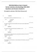 BSC2346 Midterm Quiz 5 (Latest) Human anatomy and physiology 2023-2024 Questions and Answers Graded A+