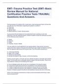 EMT--Trauma Practice Test (EMT--Basic Review Manual for National Certification Practice Tests