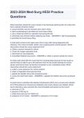 2023-2024 Med-Surg HESI Practice Questions and Answers &lpar; A&plus; GRADED 100&percnt; VERIFIED&rpar;&period;