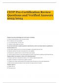CETP Pre-Certification Review Questions and Verified Answers 2023&sol;2024