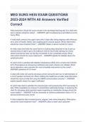 MED SURG HESI EXAM QUESTIONS 2023-2024 with All Answers Verified Correct&lpar; A&plus; GRADED&rpar;&period;