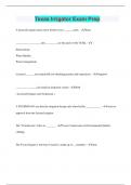 Texas Irrigator Exam Prep &vert; Questions with 100&percnt; Correct Answers &vert; Latest Update 2024 &vert; Verified