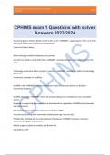 CPHIMS exam 1 Questions with solved Answers 2023/2024