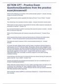 ACTION CPT - Practice Exam Questions&lpar;Questions from the practice exam&rpar;Answered&excl;&excl;