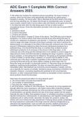ADC Exam 1 Complete With Correct Answers 2023&period;&period;