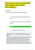 NCLEX RN Exam Pack Set 10&period;QUESTIONS AND ANSWERS LATEST UPDATE 2023&period;ASSURED A&plus;
