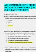 ATI COMPREHENSIVE PREDICTOR  RETAKE 2019 WITH NGN |180 VERIFIED Q & A LATEST UPDATE