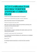 ACLS Certification Exam 2023/2024 VERIFIED  ANSWERS CURRENT  EXAM