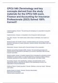 CPCU 540 (Terminology and key concepts derived from the study materials for the CPCU 540 exam, Finance and Accounting for Insurance Professionals (2023) Solved 100% Correct!!