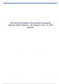Test Bank for Psychiatric&ndash;Mental Health Nursing 7th and 8th Editions by Sheila L&period; Videbeck All Chapters &lpar;1-24&rpar; &vert; A&plus; ULTIMATE GUIDE 2023