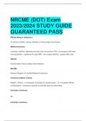 NRCME &lpar;DOT&rpar; Exam 2023&sol;2024 STUDY GUIDE  GUARANTEED PASS