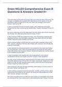 Green NCLEX Comprehensive Exam B Questions & Answers Graded A&plus;