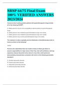 BEST REVIEW NRNP 6675 Final Exam 100% VERIFIED ANSWERS 2023/2024 