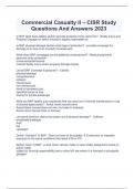  Commercial Casualty II – CISR Study Questions And Answers 2023
