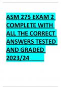 ASM275 / ASM 275 Exam 2 Answered; 2023 Complete with ALL the Answers tested and Graded A+