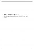 NSG 5003/ NSG 5003 Week 10 Final Exam -Answer (Version 1), Advanced pathophysiology: South University (Secure High Grade)