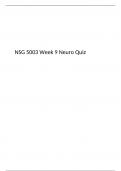 NSG5003/ NSG 5003 Week 9 Neuro Quiz, NSG 5003: Advanced pathophysiology: South University (Secure High Grade)